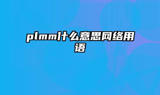 plmm什么意思网络用语