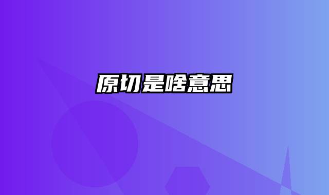 原切是啥意思