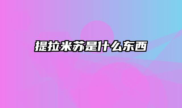 提拉米苏是什么东西