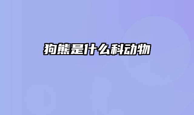狗熊是什么科动物