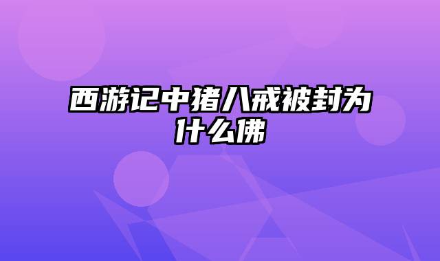 西游记中猪八戒被封为什么佛