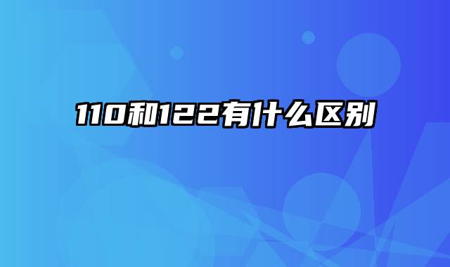 110和122有什么区别