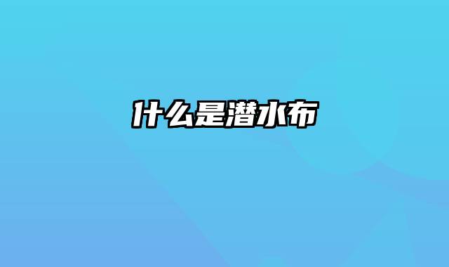 什么是潜水布
