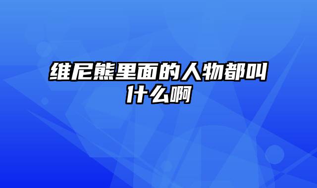 维尼熊里面的人物都叫什么啊