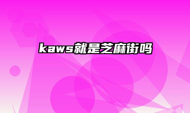 kaws就是芝麻街吗