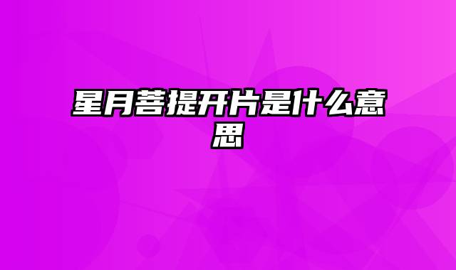 星月菩提开片是什么意思