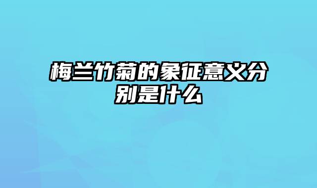 梅兰竹菊的象征意义分别是什么