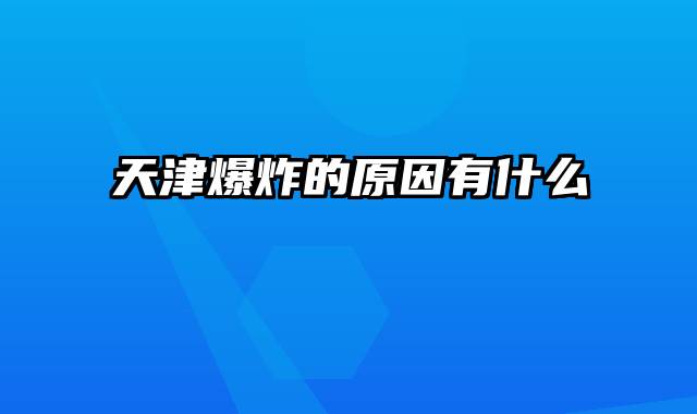 天津爆炸的原因有什么
