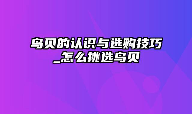 鸟贝的认识与选购技巧_怎么挑选鸟贝