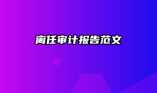 离任审计报告范文