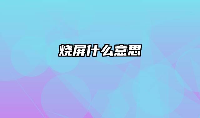烧屏什么意思
