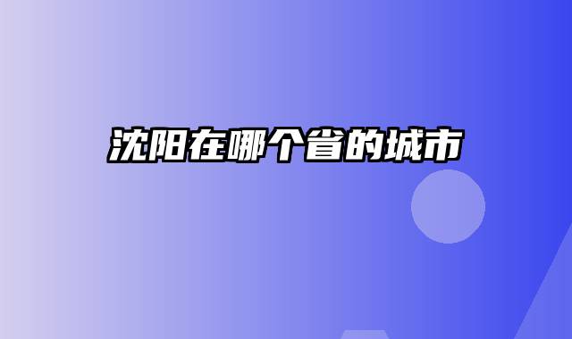 沈阳在哪个省的城市