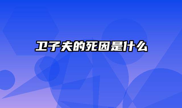 卫子夫的死因是什么