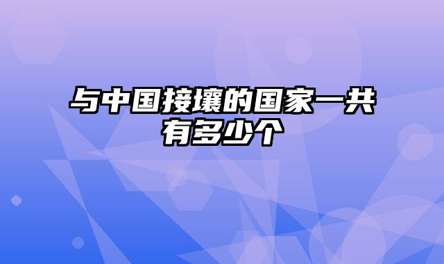 与中国接壤的国家一共有多少个