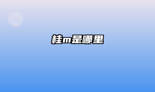 桂m是哪里