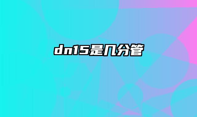 dn15是几分管