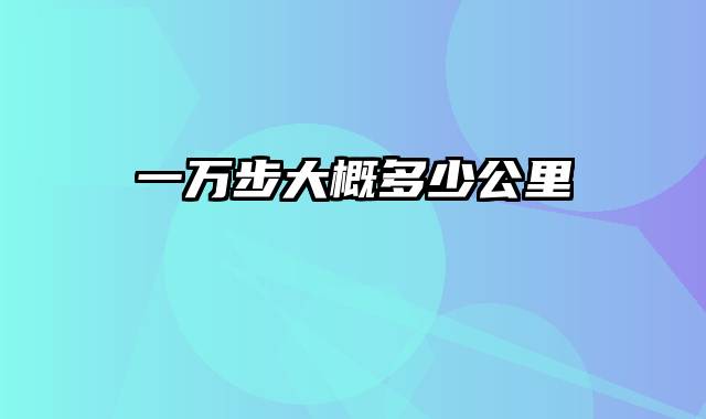 一万步大概多少公里