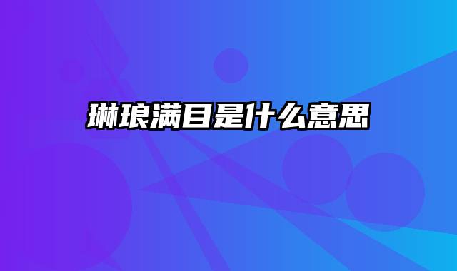 琳琅满目是什么意思