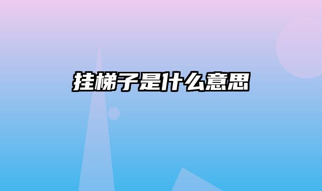 挂梯子是什么意思