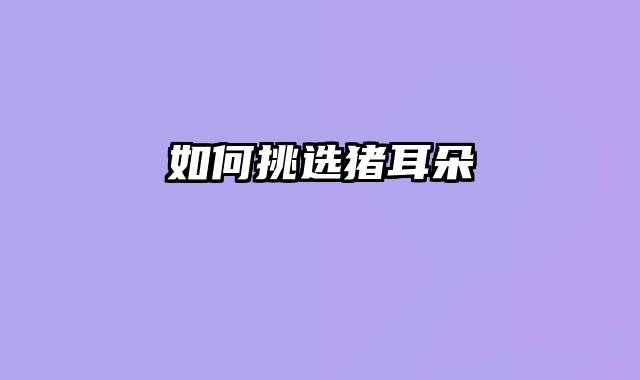 如何挑选猪耳朵