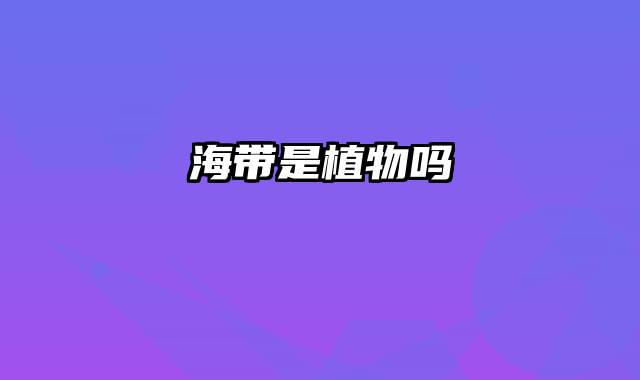 海带是植物吗