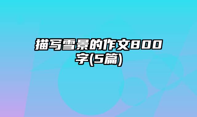描写雪景的作文800字(5篇)