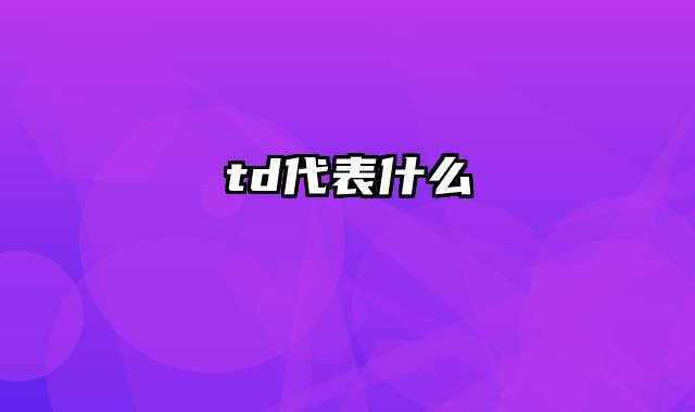 td代表什么