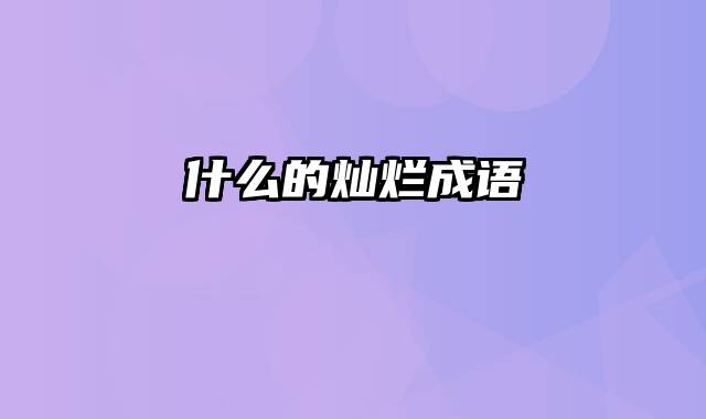 什么的灿烂成语