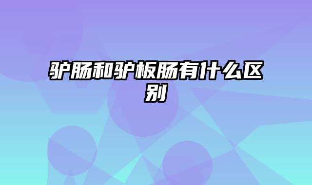 驴肠和驴板肠有什么区别