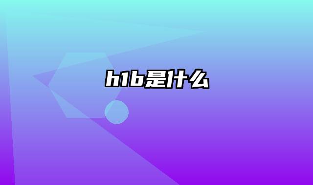 h1b是什么