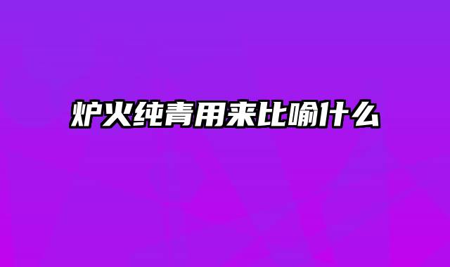 炉火纯青用来比喻什么