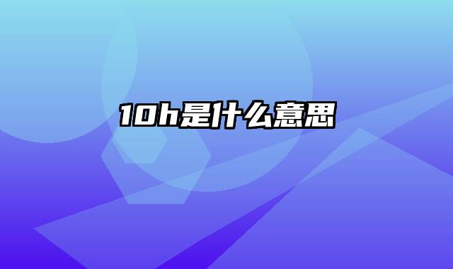 10h是什么意思