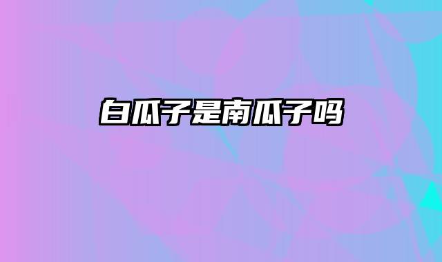 白瓜子是南瓜子吗