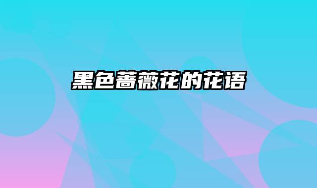 黑色蔷薇花的花语