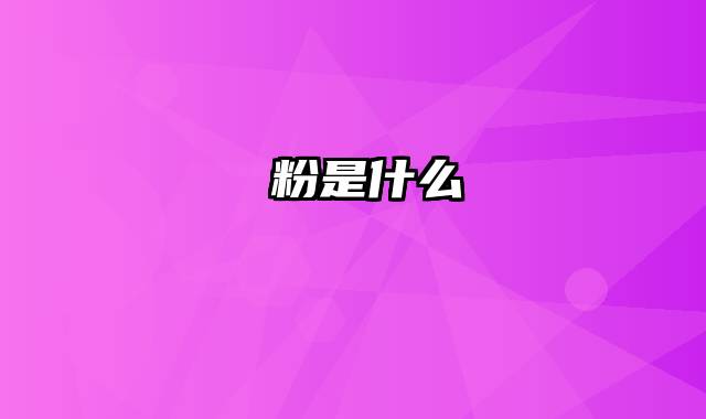 粿粉是什么