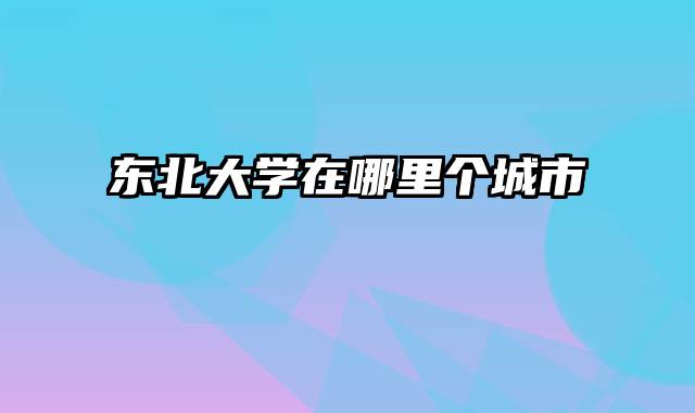东北大学在哪里个城市