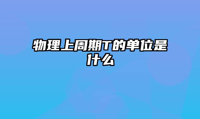 物理上周期T的单位是什么