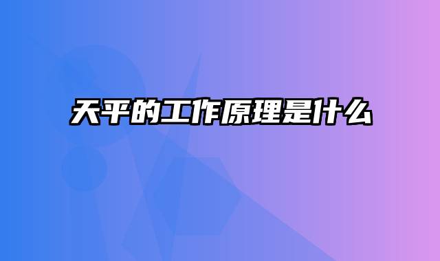 天平的工作原理是什么