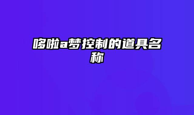 哆啦a梦控制的道具名称