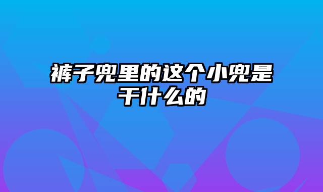 裤子兜里的这个小兜是干什么的