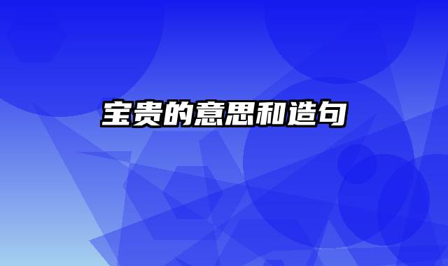宝贵的意思和造句