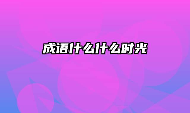 成语什么什么时光