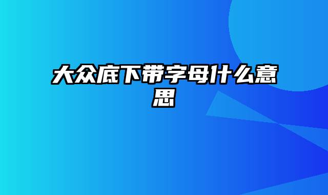 大众底下带字母什么意思