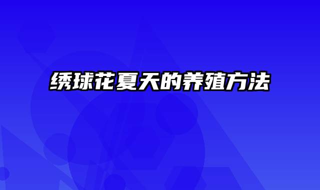 绣球花夏天的养殖方法