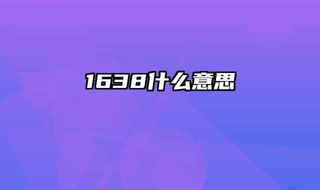 1638什么意思