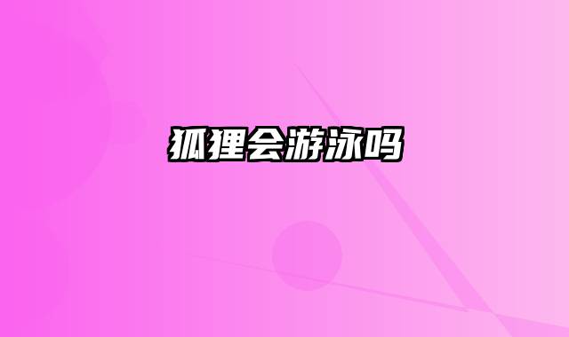 狐狸会游泳吗