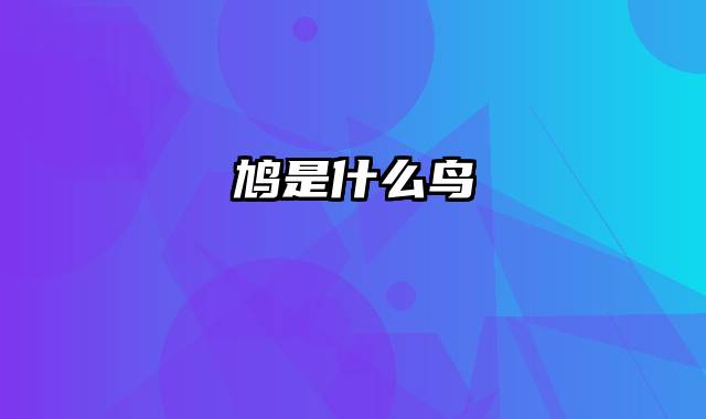 鸠是什么鸟