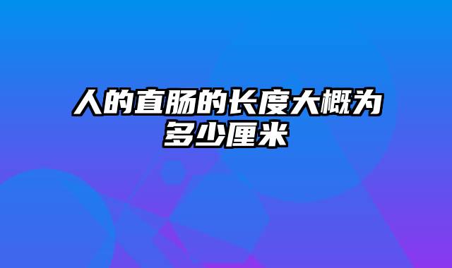 人的直肠的长度大概为多少厘米