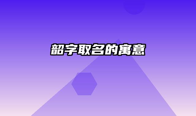 韶字取名的寓意