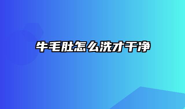 牛毛肚怎么洗才干净